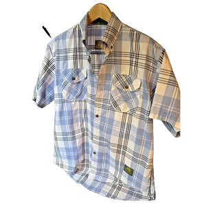 Vintage Rare Camel Trophy Essential Short Sleeved Plaid Shirt Men's L Spring